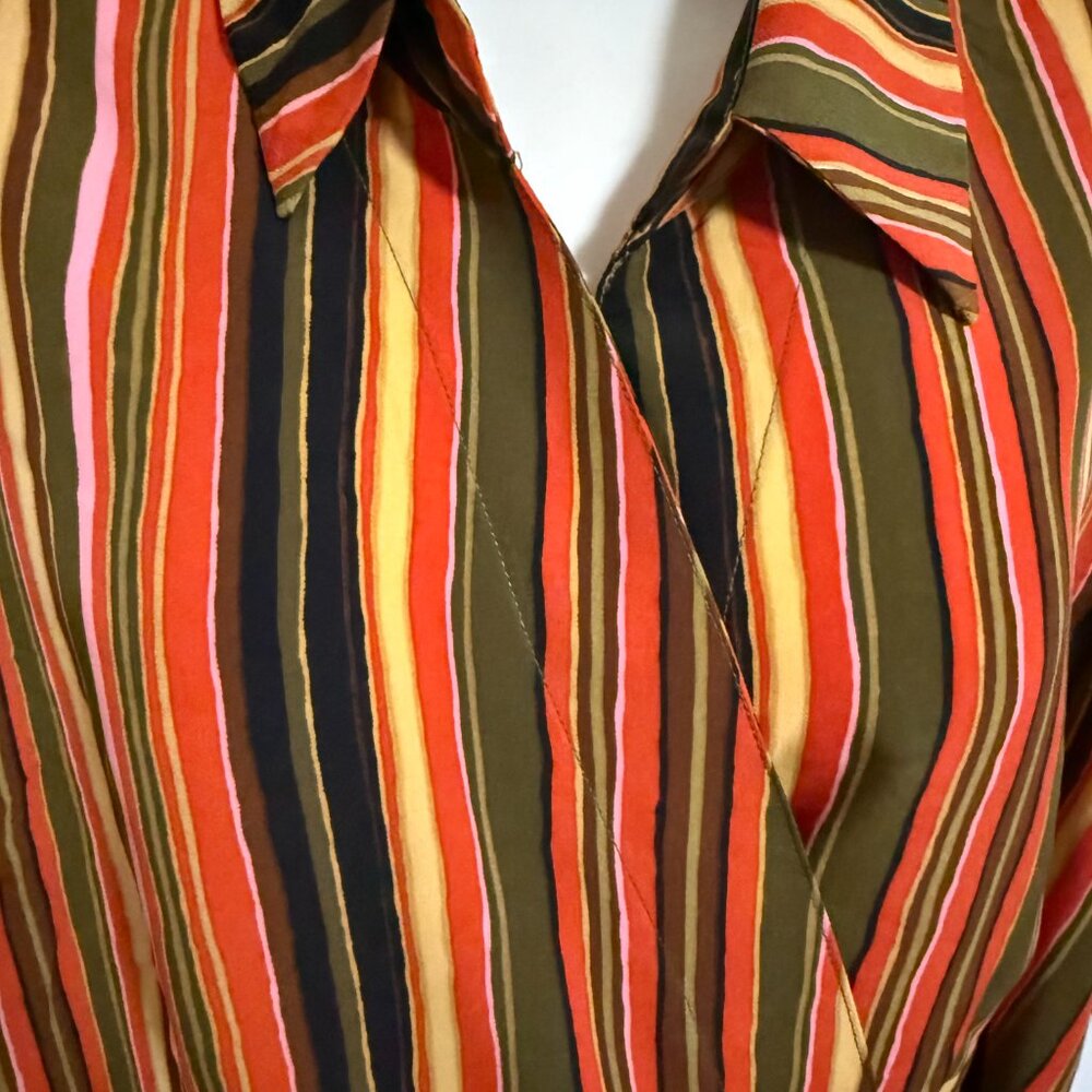 San Andre Striped Multicolor Button-Up Blouse Sz … - image 4